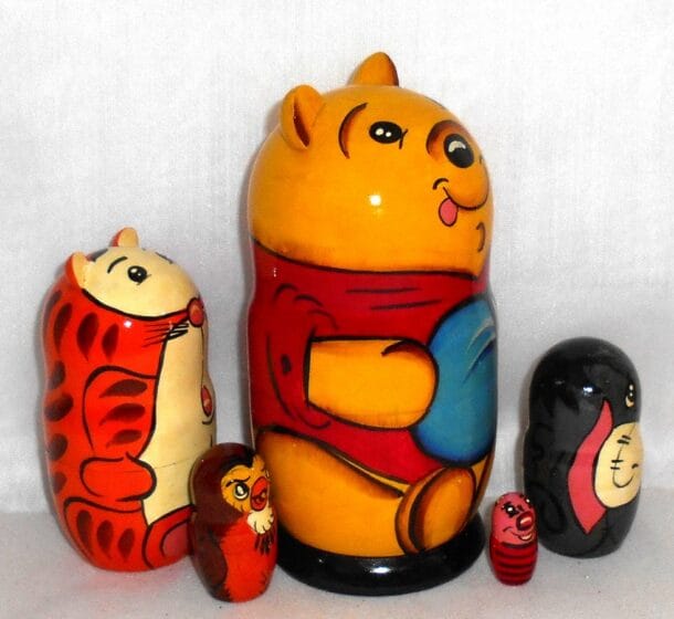 Winnie The Pooh Characters Babushka Matryoshka Nesting Doll Babooshki ...