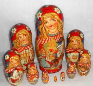 Red Riding  Hood 10-set Huge Babushka Matryoshka nesting Doll Babooshki Babushkas