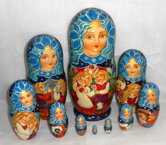 Snow Queen 10-set Huge Babushka Matryoshka Nesting Doll Babooshki ...