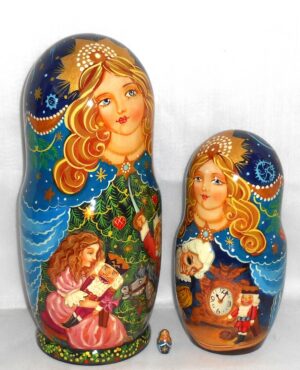 Nutcracker in blue 10-set Huge nesting Doll Babooshki s