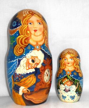 Nutcracker in blue 10-set Huge nesting Doll Babooshki s