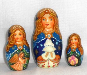 Nutcracker in blue 10-set Huge nesting Doll Babooshki s