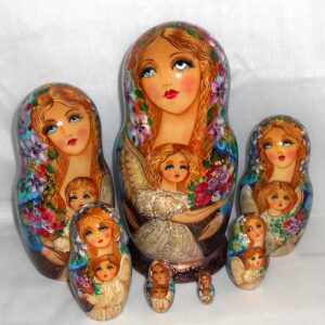 Angels with Flowers 7-set Large Babushka