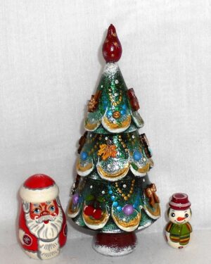 Xmas Tree green 3-set 3D toys nesting Doll Babooshki s