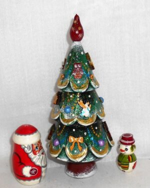 Xmas Tree green 3-set 3D toys nesting Doll Babooshki s