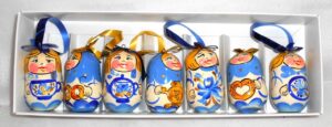 Christmas décor  'Tea Party' 7-set   Babushka Matryoshka nesting Doll  Babooshki Babushkas BOX SET