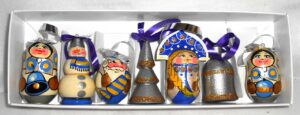 Christmas décor silver 7-set   Babushka Matryoshka nesting Doll  Babooshki Babushkas BOX SET