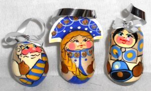 Christmas décor silver 7-set nesting Doll Babooshki s BOX SET
