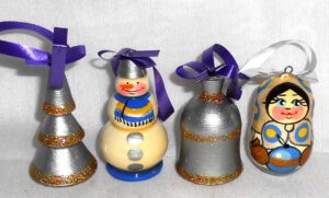 Christmas décor silver 7-set nesting Doll Babooshki s BOX SET