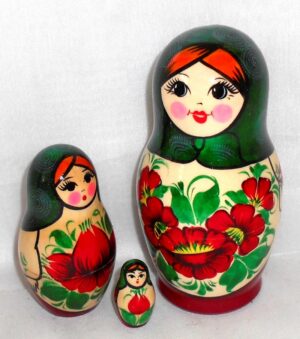 Kirov green scarf 7-set nesting Doll Babooshki s Classic Village Traditional