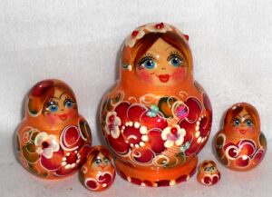 Marina in soft peach dress Babushka Matryoshka nesting Doll  Babooshki Babushkas