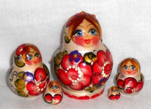 Marina in white dress Babushka Matryoshka nesting Doll  Babooshki Babushkas