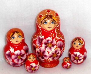 Vera in red dress Babushka Matryoshka nesting Doll  Babooshki Babushkas