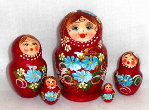 Klava in dark red dress Babushka Matryoshka nesting Doll  Babooshki Babushkas