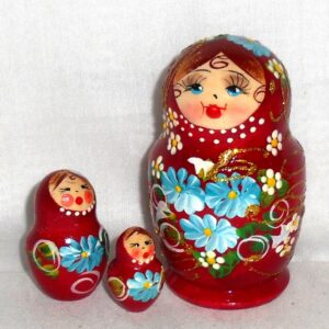 Klava in dark red dress nesting Doll Babooshki s