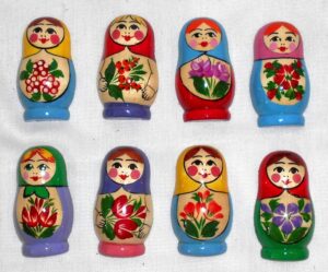 fridge magnet x 3 nesting Doll Babooshki s