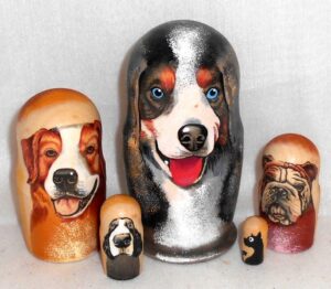 Dog King Charles Cavalier small Babushka Matryoshka nesting Doll Babooshki Babushkas