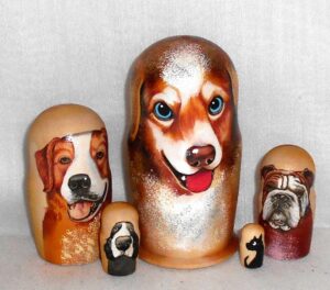 Dog Welsh Spaniel small Babushka Matryoshka nesting Doll Babooshki Babushkas