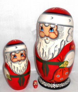 Huge Santa with Xmas sack 10-set nesting Doll Babooshki s