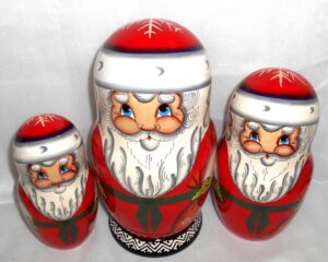 Huge Santa with Xmas sack 10-set nesting Doll Babooshki s