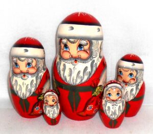 Huge Santa with Xmas sack 10-set nesting Doll Babooshki s