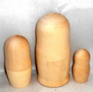 Blank DIY 3-set huge 20 cm  babushka raw plain