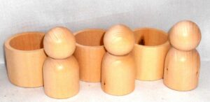 10 x Blank DIY peg with pod CUP  raw plain unpainted Unfinished Montessori blank - 3