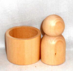10 x Blank DIY peg with pod CUP  raw plain unpainted Unfinished Montessori blank - 4