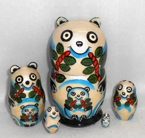Funny panda small Babushka Matryoshka nesting Doll Babooshki Babushkas