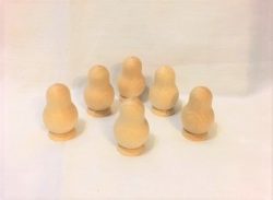Blank DIY Babushka Peg x 6 raw plain unpainted Unfinished Montessori blank