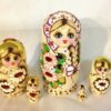 Milly Pink flowers PLAIT 5 set nesting Doll Babooshki s
