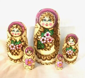Charlize 5 set Large Babushka Matryoshka nesting Doll Babooshki Babushkas