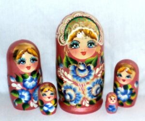 Vera in pink dress Babushka Matryoshka nesting Doll Babooshki Babushkas