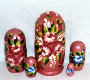 Vera in pink dress nesting Doll Babooshki s