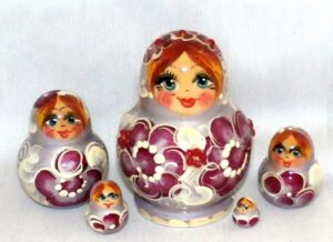 Marina  in silver dress Babushka Matryoshka nesting Doll  Babooshki Babushkas