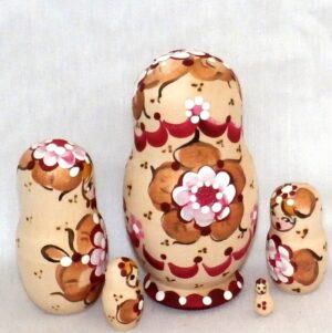 Vera in pink dress small 5 set Babushka Matryoshka nesting Doll Babooshki Babushkas - Image 4