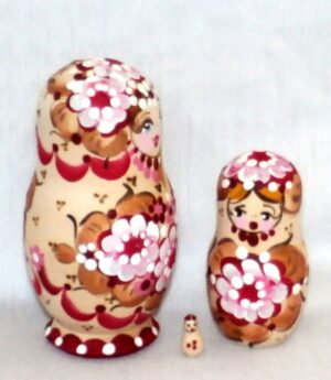 Vera in pink dress small 5 set Babushka Matryoshka nesting Doll Babooshki Babushkas - Image 2