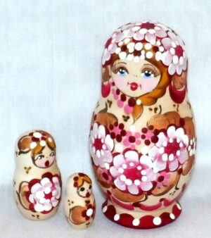 Vera in pink dress small 5 set Babushka Matryoshka nesting Doll Babooshki Babushkas - Image 3