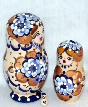 Vera in violet dress small 5 set nesting Doll Babooshki s