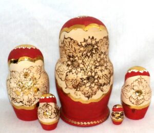 Helga with sunflowers nesting Doll Babooshki s