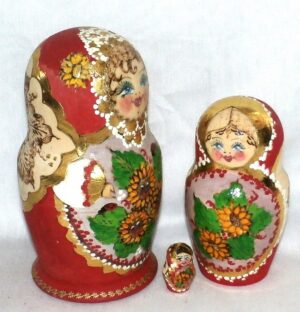 Helga with sunflowers nesting Doll Babooshki s