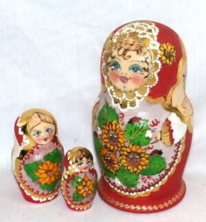 Helga with sunflowers nesting Doll Babooshki s