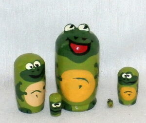 MINI Green funny frog mini 5-set Babushka  TINY