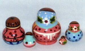 MINI Farmers family with a doll Mini Tiny nesting Doll Babooshki s