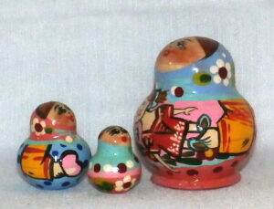 MINI Farmers family with a doll Mini Tiny nesting Doll Babooshki s