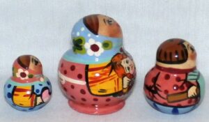 MINI Farmers family with a doll Mini Tiny nesting Doll Babooshki s