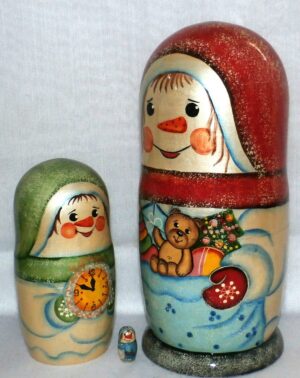 Snowman family huge 10-set nesting Doll Babooshki s