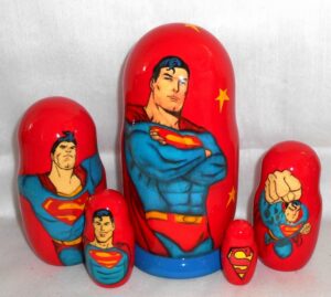 Superman on red nesting Doll Babooshki s