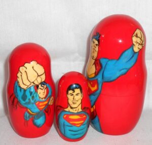 Superman on red nesting Doll Babooshki s