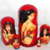 Wonder Woman on red nesting Doll Babooshki s